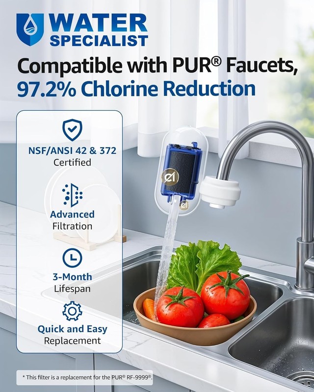 708A Faucet Replacement Filter, Compatible with All PUR PLUS Water Filter, PU... gallery