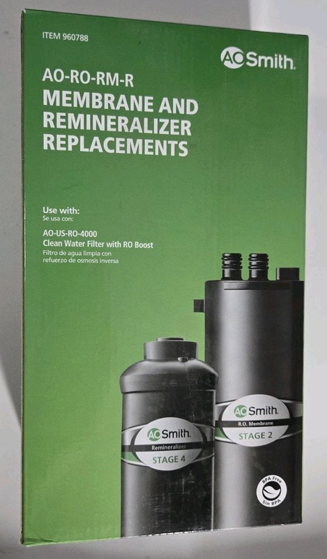 AO Smith 960788 AO-RO-RM-R Membrane & Remineralizer Replacements Sets