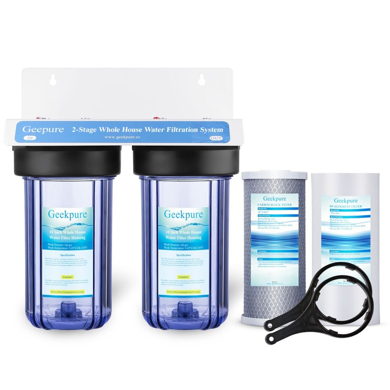 Geekpure 2 Stage Whole House Water Filter System-1″ NPT -Certified Refurbished
