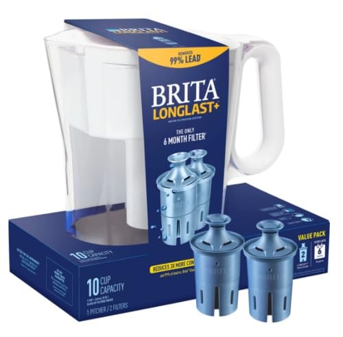 BRITA LARGE 10-CUP WATER FILTER PITCHER WITH 2 LONGLAST+ FILTERS - WAVE gallery