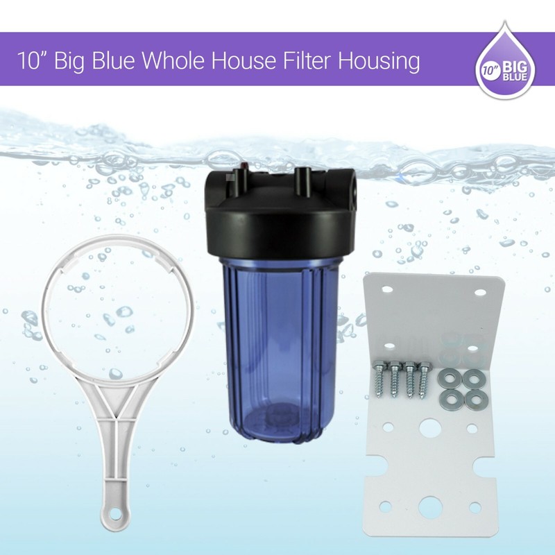 10″ BB 1″ Double Oring Purple Clear WH Housing W/ Pressure Release Gauge Hole