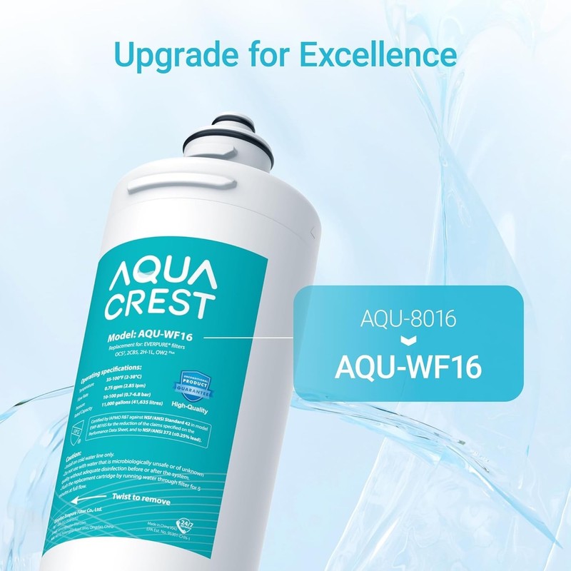 AQUA CREST OCS2 Under Sink Water Filter,Fits Everpure 2CB5, 2H-L, OW2-Plus gallery