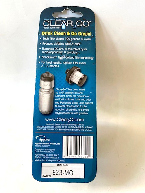 Clear2Go Water Bottle Filters, CWF202, 100 Gallons Each, Pack of 2 - NEW, SEALED gallery
