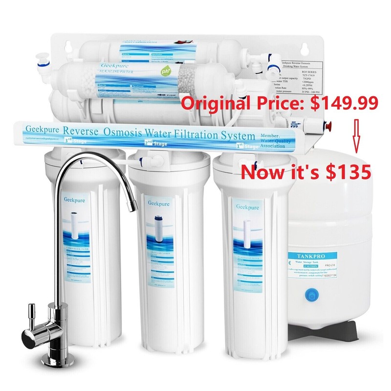 Geekpure 6 Stage Reverse Osmosis Water Filter System-Alkaline Filter 75 GPD Used