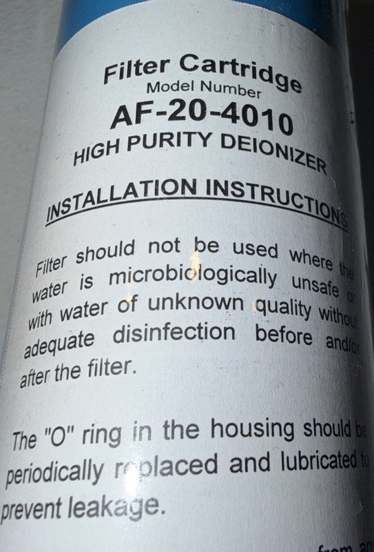 AF-20-4010 High Purity Deionizer 30” X 2.75 “ gallery