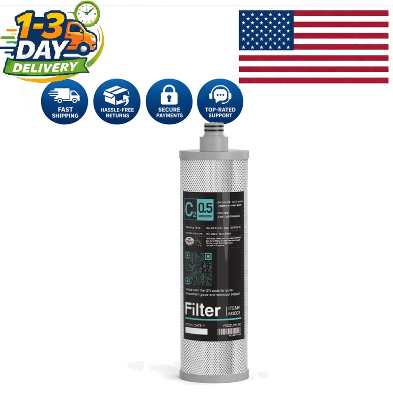 Frizzlife M3003 3rd Stage Carbon Block Filter Cartridge for SP99, SK99 Systems