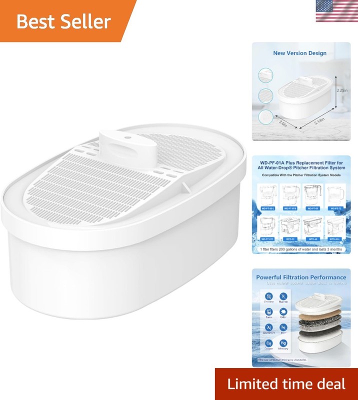 Reliable WD-PF-01A Plus Filter for Waterdrop Pitchers – Removes Chlorine & Odor