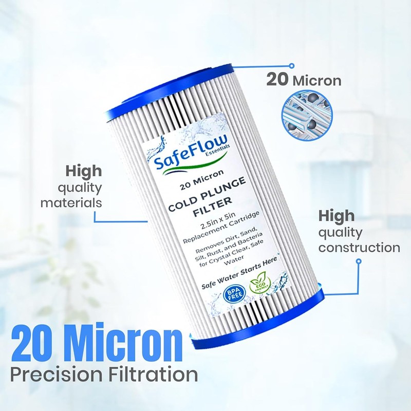 6 Pack 5x2.5 Sediment Water Filter 20 Micron Cold Plunge Pod Ice Bath Under Sink gallery