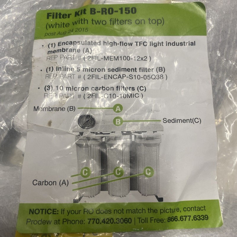 Pridew Filter Kit B-RO-150 (5 Piece) Filter Replacement
