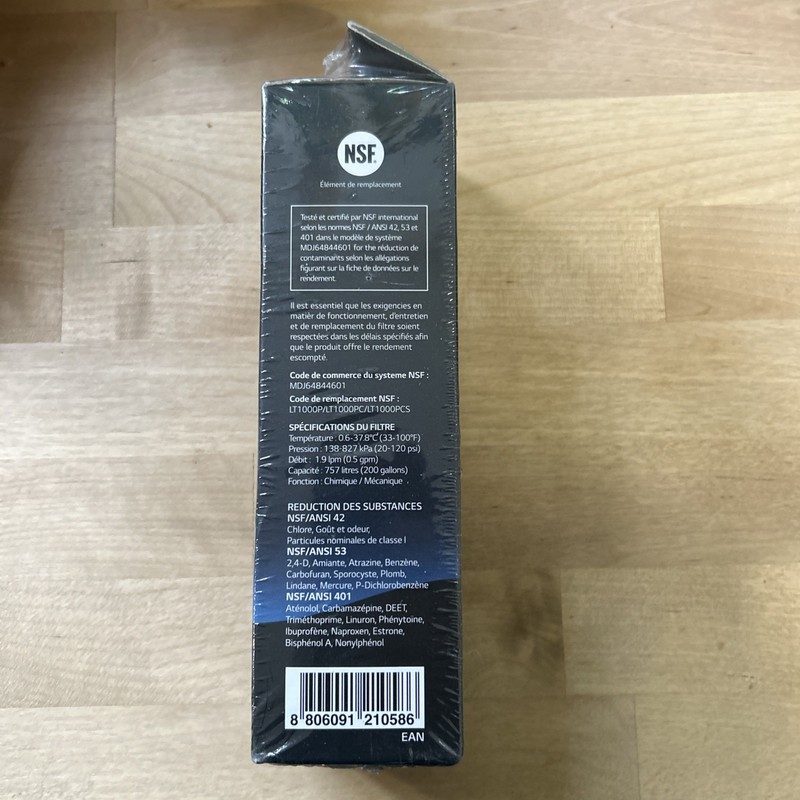 Genuine LG Water Filter Replacement Cartridge LT1000P/PC/PCS - New and Sealed! gallery