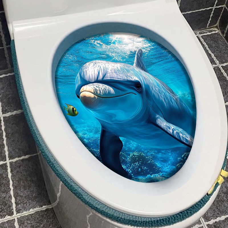 1Pcs Dolphin Decoration Stickers，Waterproof -Adhesive Cover Tank Decoration D... gallery