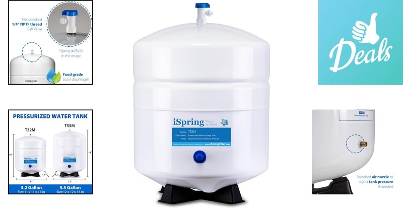 Versatile T32M 4-Gallon Water Storage Tank for Reverse Osmosis Installations gallery