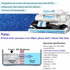 Geekpure 5 Stage Reverse Osmosis Water Filter System with Booster Pump 75 GPD