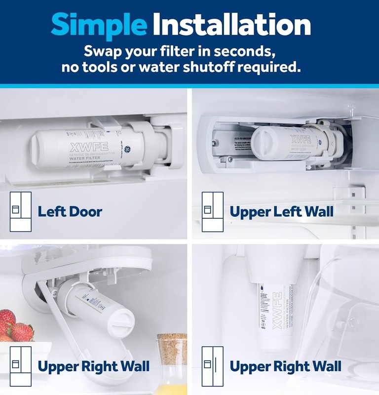 US-4 Pack GE XWFE Refrigerator Water Filter, Genuine Replacement Filter(No Chip) gallery