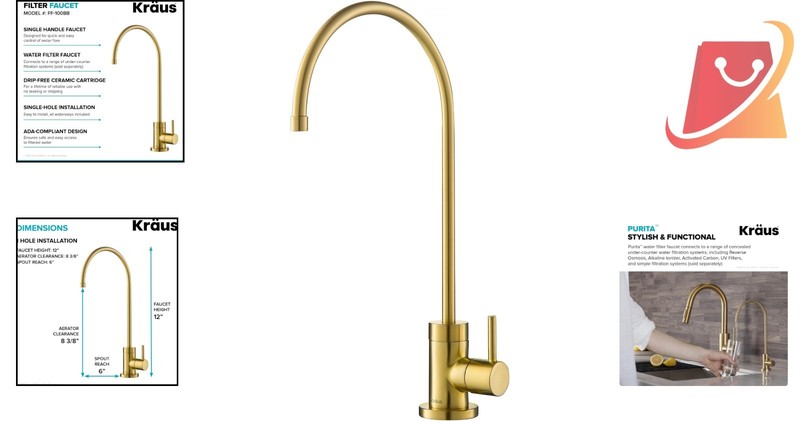 Kitchen Water Filter Faucet Brass 12-in Lead-Free Durable Modern Style gallery