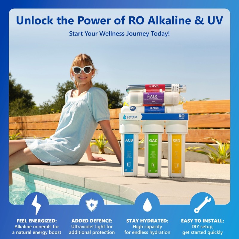Alkaline Ultraviolet Reverse Osmosis Filtration System – RO ALK UV White 100 GDP gallery
