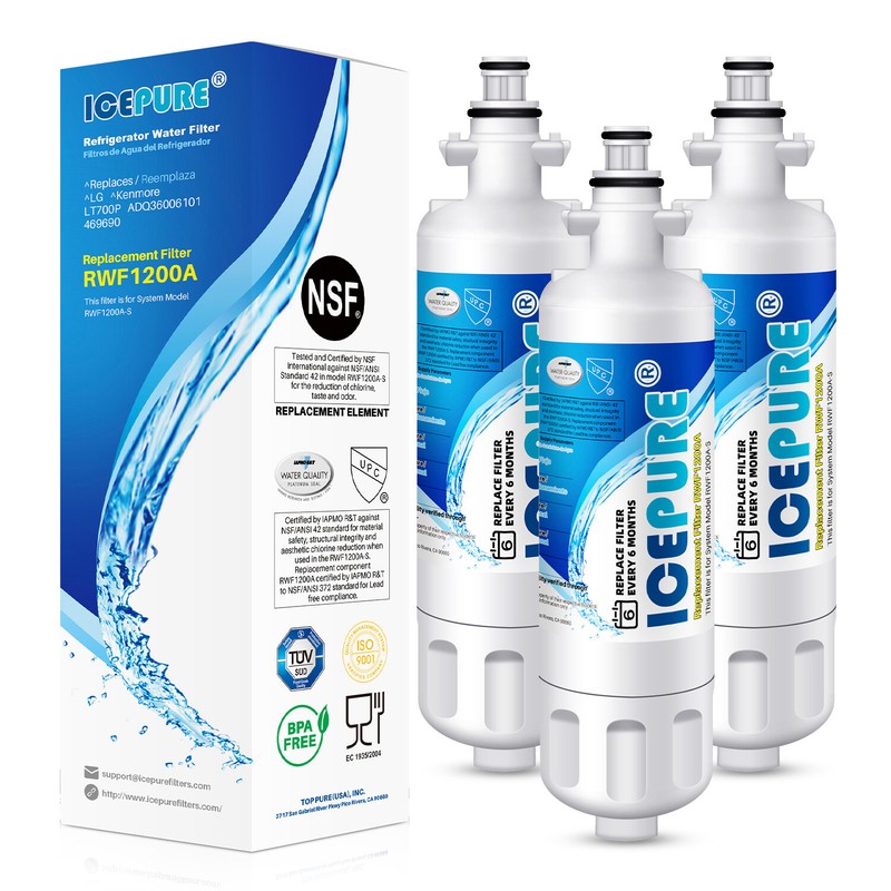 Fit For LG LT700P LFXS30766S LFX31925ST LFX31945ST Icepure Water Filter 3 Pack