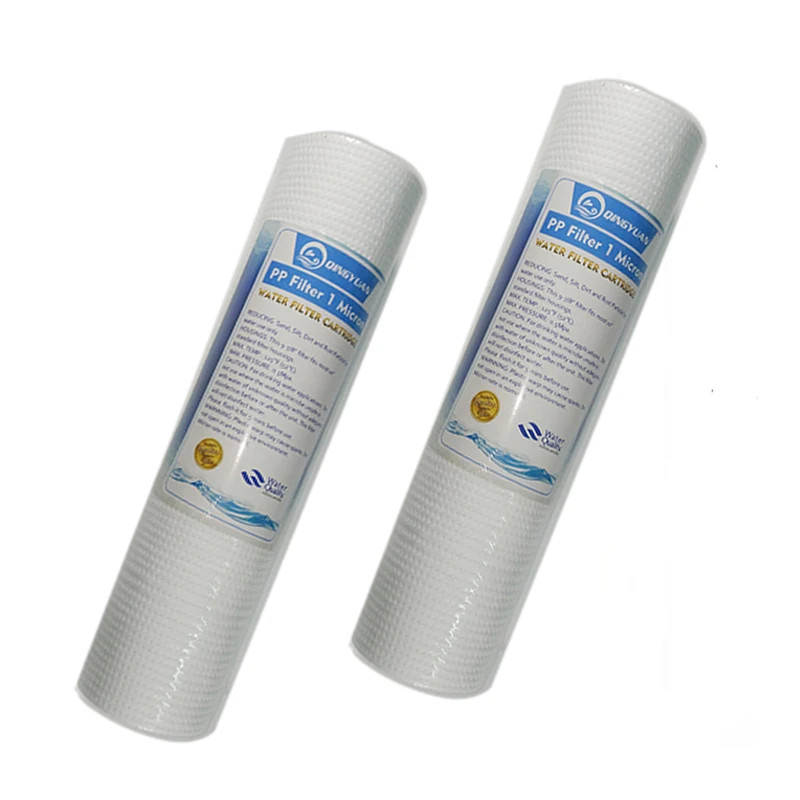 2 Pcs 10 INCH 1 MICRON PPF/SEDIMENT WATER FILTER CARTRIDGE Water Purifier Front
