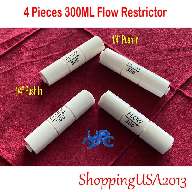 4 Pcs 300CC ML Flow Restrictor 1/4-1/4 Quick Connect Push In Water Filter gallery