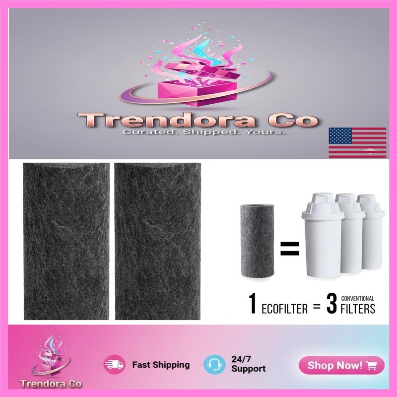 2-Pack EcoFilter Replacement Filter – Superior Taste, 120 Gallons, Carbon Fiber