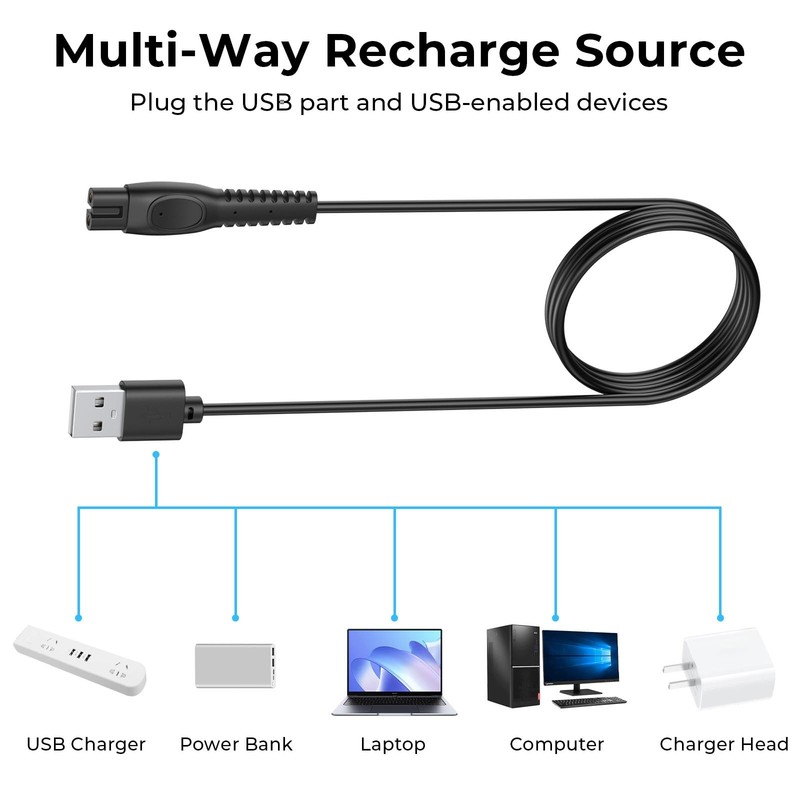 Charging Cable for Philips Sonicare Cordless Power Flosser 3000 Black gallery