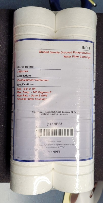 2-pk Whole House Sediment Water Filter 5 Micron 10 x 2.5 Inch (1NPF8) NEW (22D) gallery