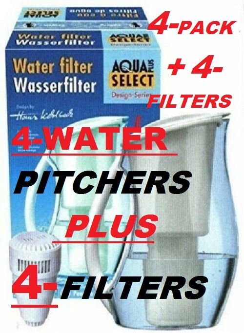 4-PACK + 4 Water Filter Pitcher 3.00 LITER VOLUME MADE IN GERMANY $ 67.87