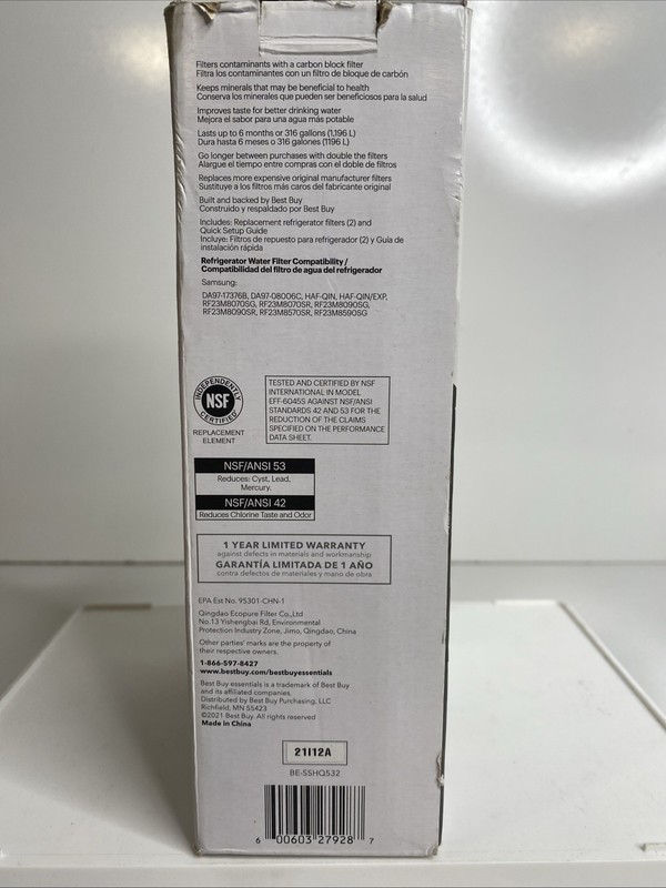 Best Buy Samsung Refrigerator Water Filter Replacement - 2 Pack gallery