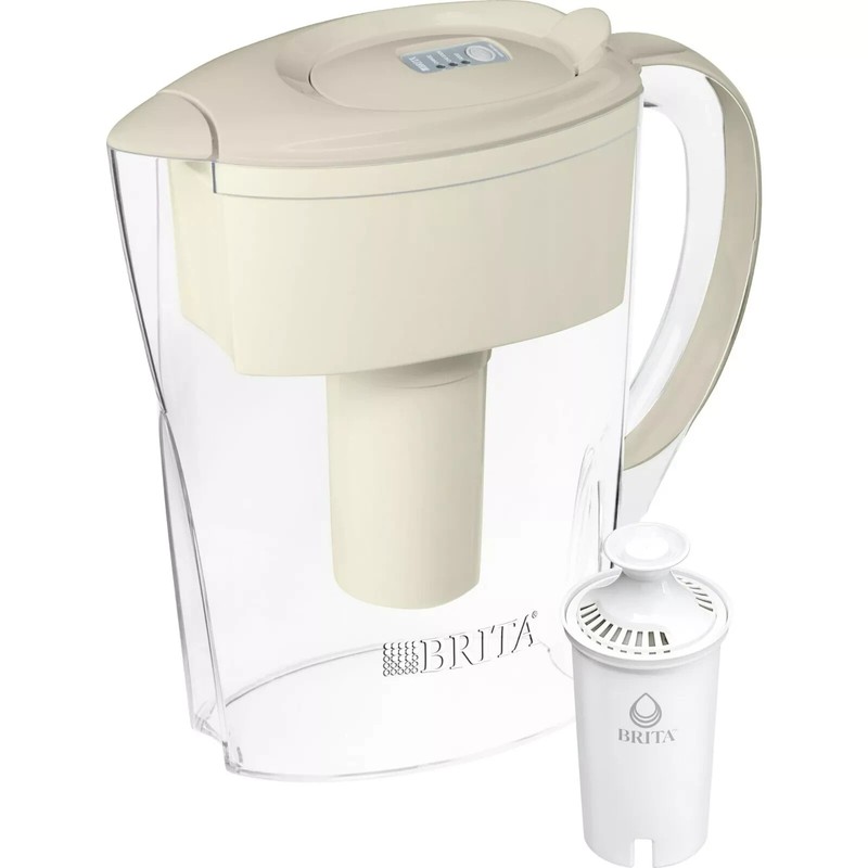 Brita Space Saver Plastic 6-Cup Water Filter Pitcher, Beige gallery
