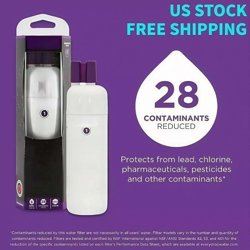 New 2Pack Replacement ΕDR1RXD1 Refrigerator Ice & Water Filter 1 Sealed Home US gallery