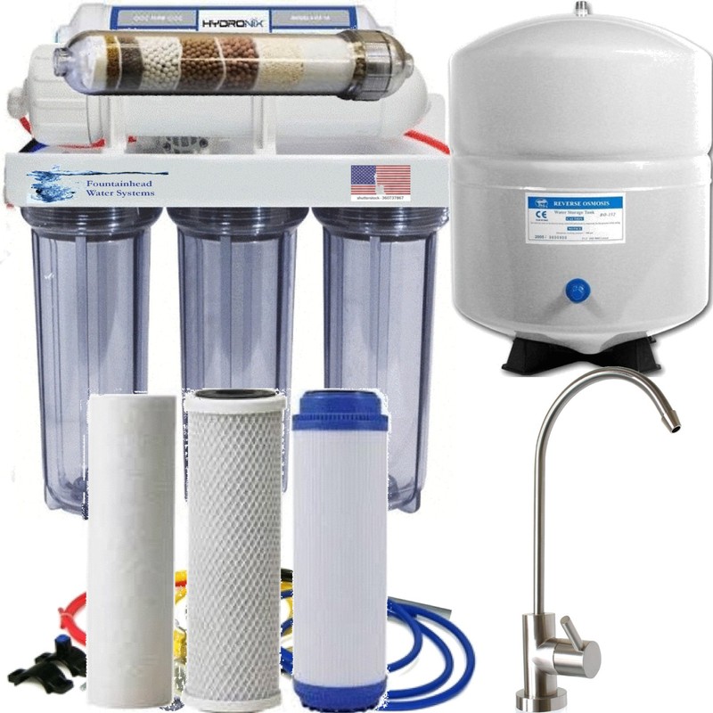 Reverse Osmosis Alkaline/Ionizer Neg ORP 100GPD CLEAR Brushed Nickel Faucet