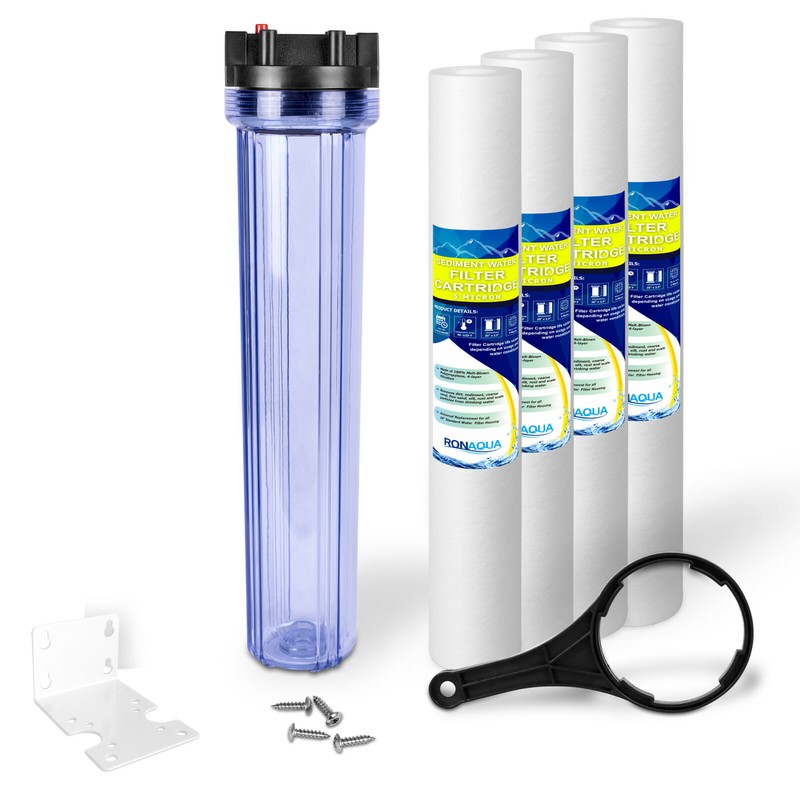 20″ x 2.5″ Clear Standard Whole House Water Filter System with Sediment Filter