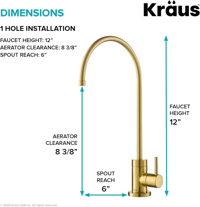 Kitchen Water Filter Faucet Brass 12-in Lead-Free Durable Modern Style gallery