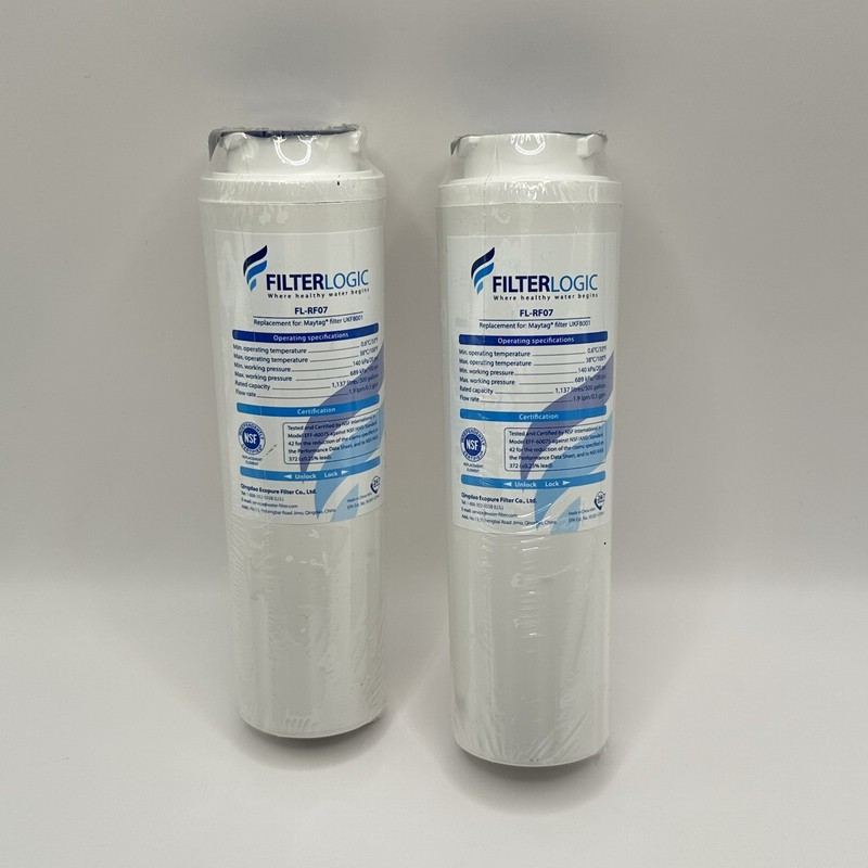 2 NEW FilterLogic FL-RF07 Refrigerator Water Filters REPLACEMENT Maytag UFK8001