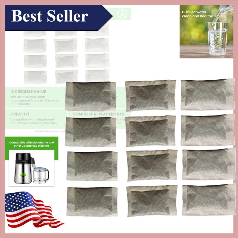 NSF Certified Activated Charcoal Filters – Megahome Distillers 12 Count Pack