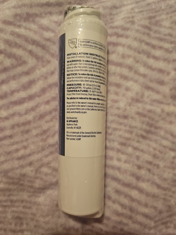 New/Sealed GE GSWF Refrigerator Water Filter, White, Made In Taiwan, Free Ship gallery