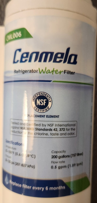 Cenmela CML006 Refrigerator Water Filter Element gallery