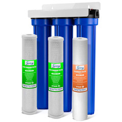 3-Stage Whole House Water Filter System – Reduces 99% Chlorine & Odors