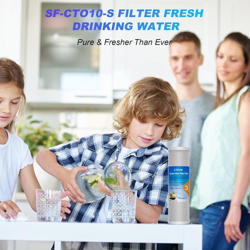 2.5" x 10" Whole House CTO Carbon Sediment Water Filter Cartridge Pack of 4 gallery