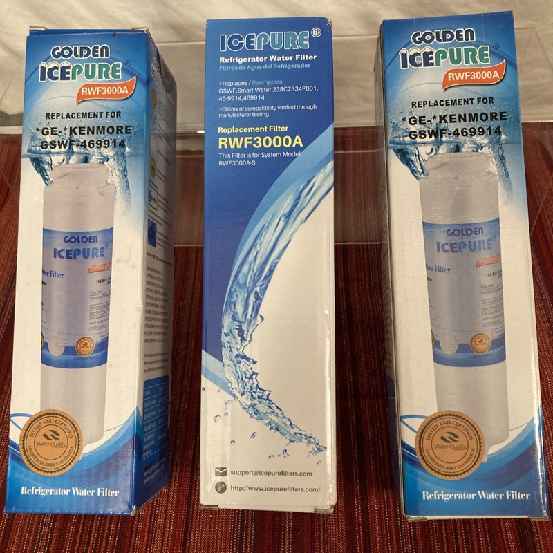 Lot – 3 ICEPURE Fridge Water Replacement Filters RWF3000A Sealed in Open Box