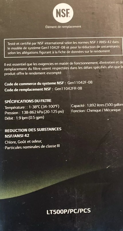 LG Water Filter LT500P Replacement Cartridge - gallery
