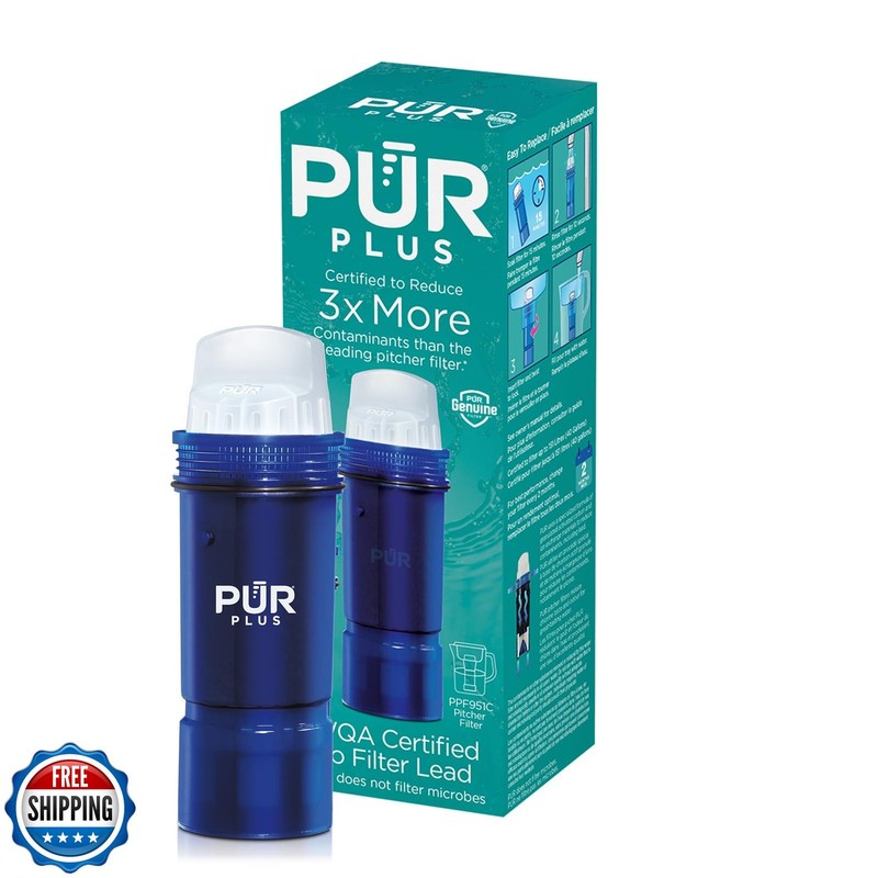 PUR PLUS Lead Reducing Water Pitcher and Dispenser Replacement Filter 1-Pack,