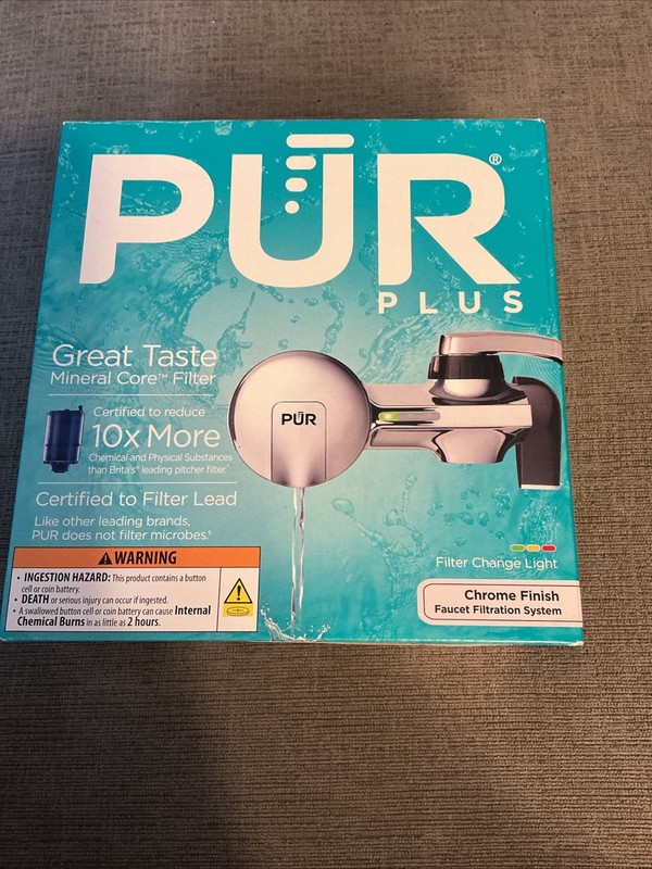 PUR PLUS Horizontal Faucet Mount Filtration System PFM400H – Chrome, New
