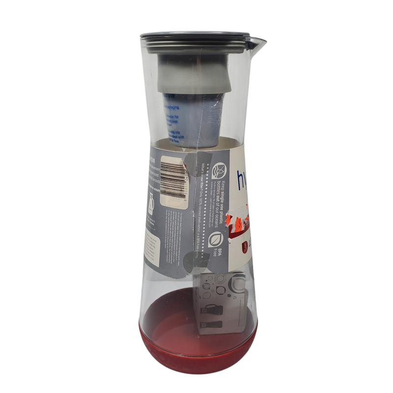 NEW Hydros Filtration Carafe 40oz C441 Clear Red Gray gallery