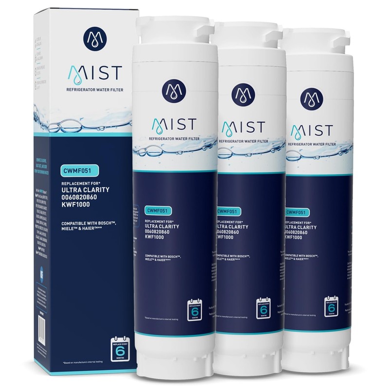 3 Pack- Mist Ultra Clarity Refrigerator Water Filter Replacement for Bosch