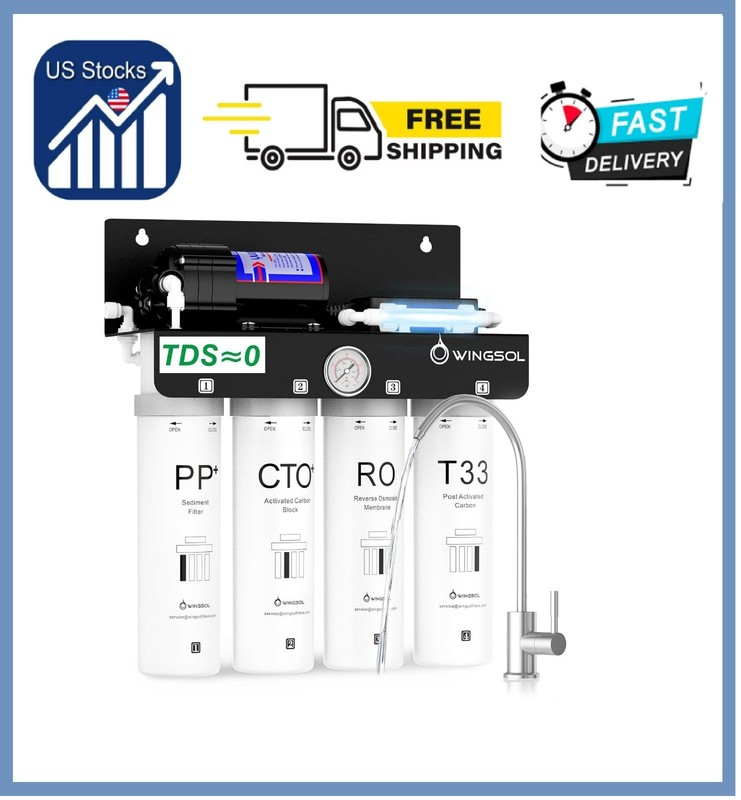Reverse Osmosis Water Filter, 0 TDS UV Space-Saving Tankless RO System, 10-Layer