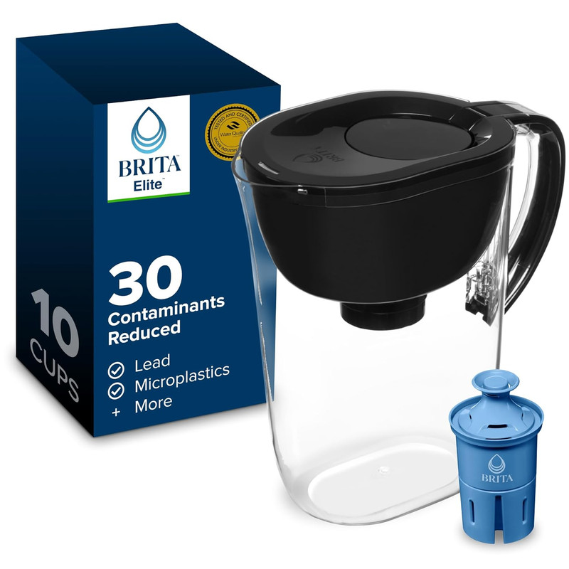 Everyday Elite Water Filter Pitcher, Removes 99% of Lead, Includes 1 Filter, 10-