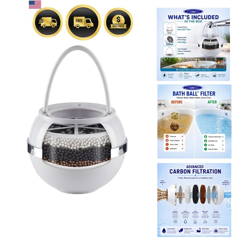 Bath Ball Filter for Tub Faucet, Bathtub Water Filter, BPA-Free Bathtub Filte…