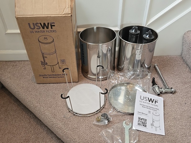 USWF Gravity Fed Water Filtration System 2.25 gal Stainless Steel * NEW OPEN gallery