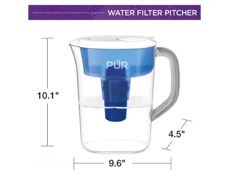 PUR 7 Cup Water Filter Pitcher NSF Certified 2 in 1 Filtration White Blue gallery